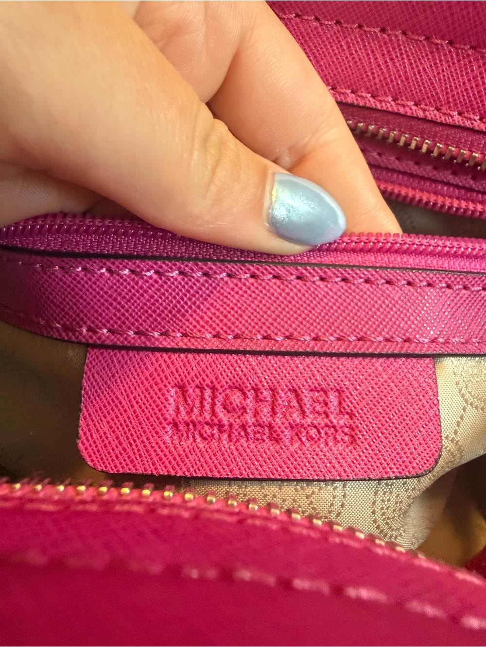 Michael Kors Fuchsia Saffiano Leather Crossbody Bag - Picture 3 of 7